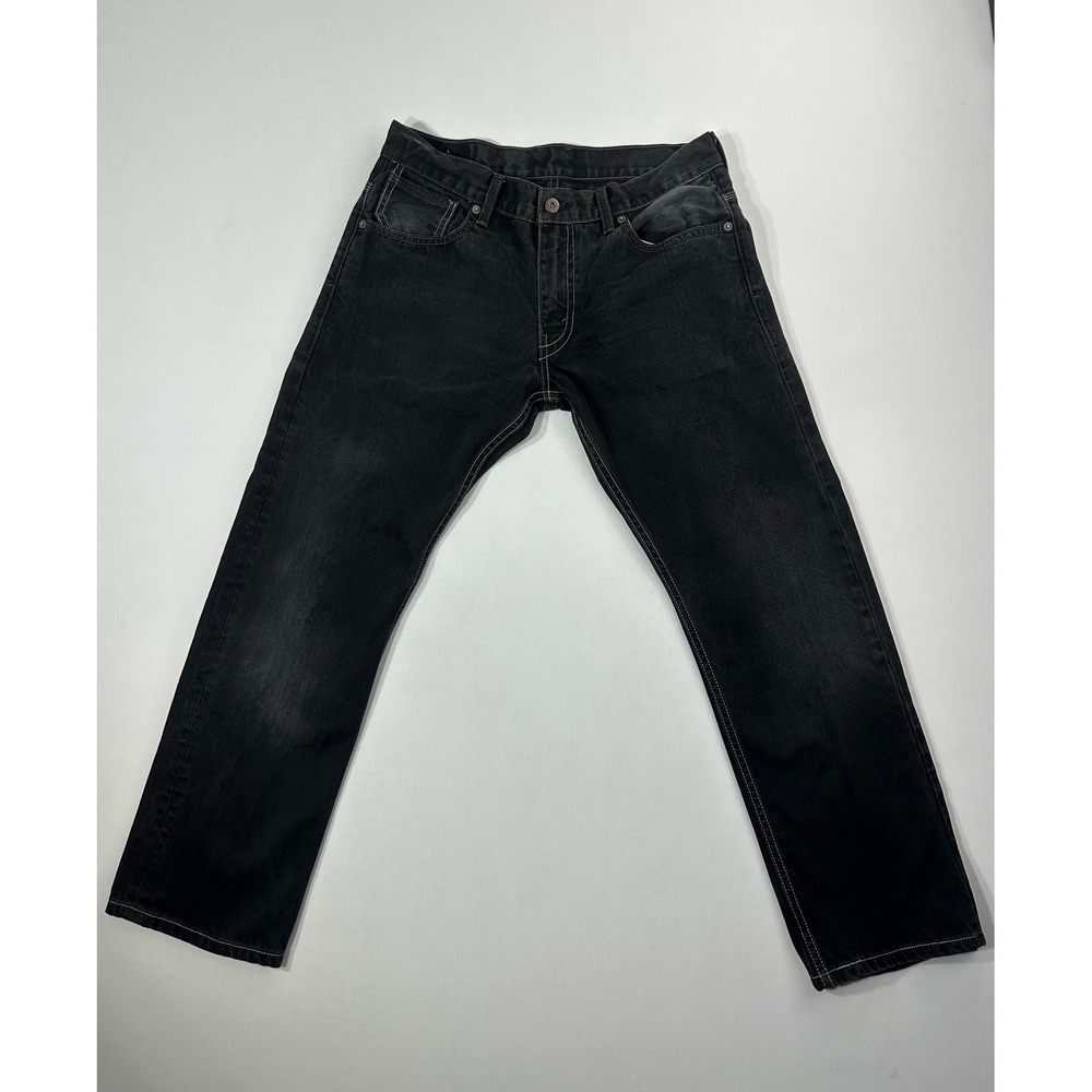 Levis 514 Straight Fit Jeans Mens 32x29 Faded Black Flap Pocket Denim Pants